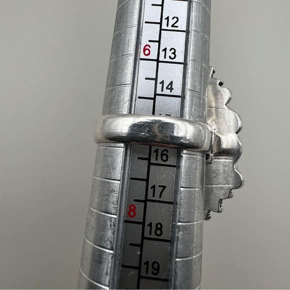 New Purple Agate Stone Crystal Silver Overlay Ring 7 - Picture 6 of 9